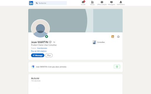 Atimeüs For Linkedin  from Chrome web store to be run with OffiDocs Chromium online