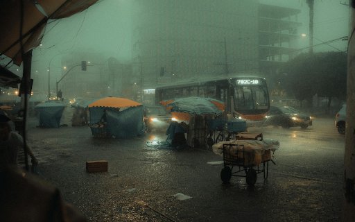 A Traffic ina City Center in Rain  from Chrome web store to be run with OffiDocs Chromium online