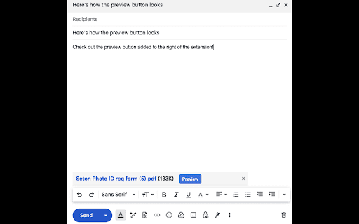 Attachment Preview  from Chrome web store to be run with OffiDocs Chromium online