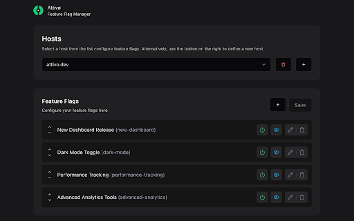 Attivø: Feature Flag Manager  from Chrome web store to be run with OffiDocs Chromium online