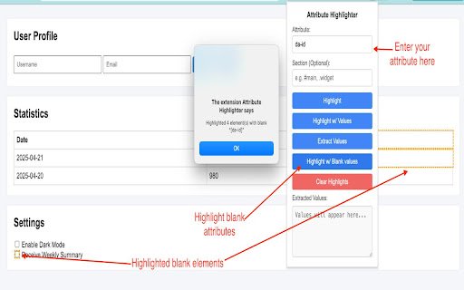 Attribute Highlighter  from Chrome web store to be run with OffiDocs Chromium online