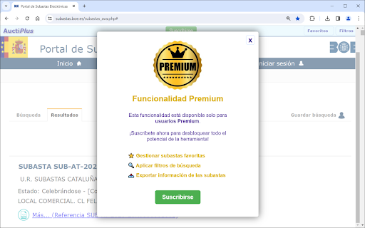 AuctiPlus (Portal Subastas BOE)  from Chrome web store to be run with OffiDocs Chromium online