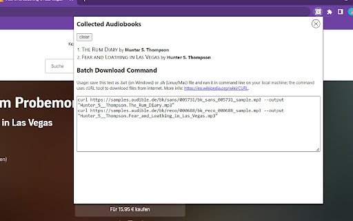 Audible Preview Downloader  from Chrome web store to be run with OffiDocs Chromium online