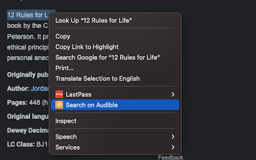 Audible Search  from Chrome web store to be run with OffiDocs Chromium online