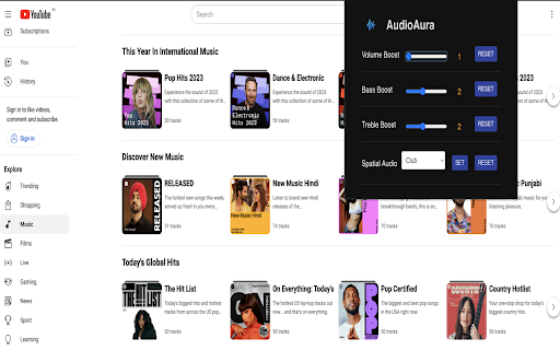AudioAura  from Chrome web store to be run with OffiDocs Chromium online
