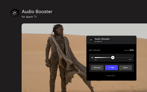 Audio Booster for Apple TV  from Chrome web store to be run with OffiDocs Chromium online