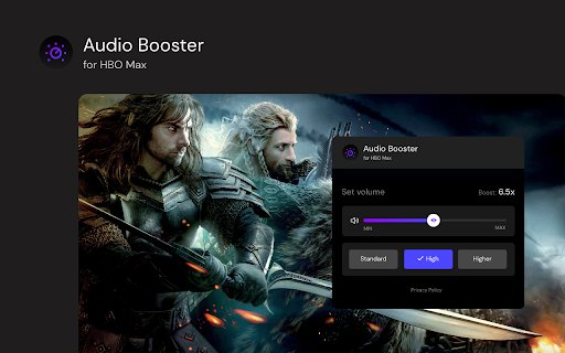 Audio Booster for HBO Max  from Chrome web store to be run with OffiDocs Chromium online