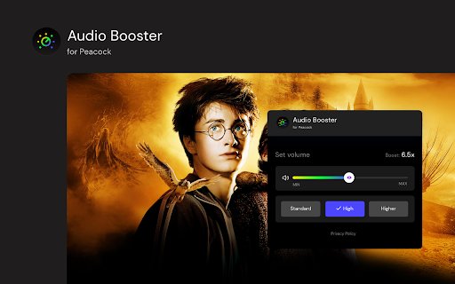 Audio Booster for Peacock TV  from Chrome web store to be run with OffiDocs Chromium online