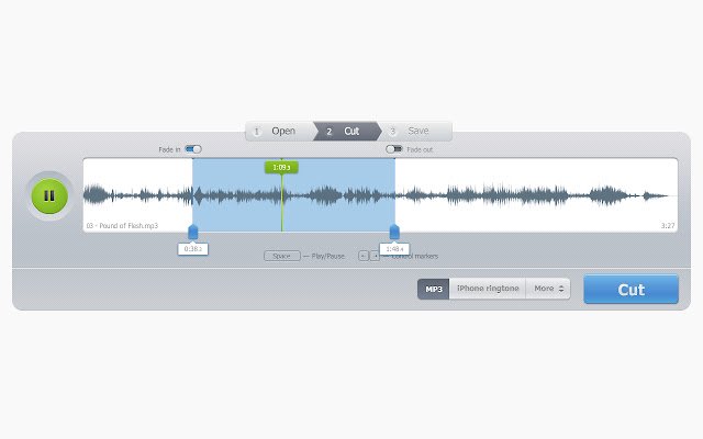 Chrome 网上商店的 Audio Cutter 将与 OffiDocs Chromium 在线运行
