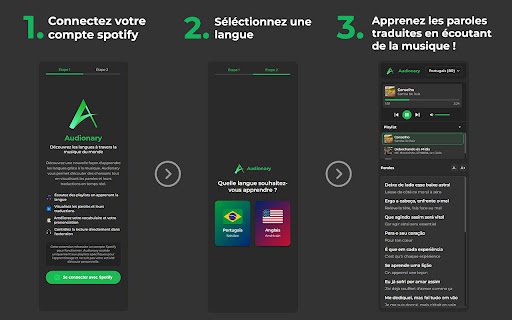 Audionary Learn Languages with Music  from Chrome web store to be run with OffiDocs Chromium online