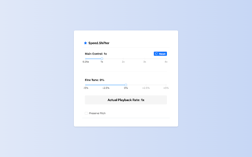 Audio Speed Shifter  from Chrome web store to be run with OffiDocs Chromium online
