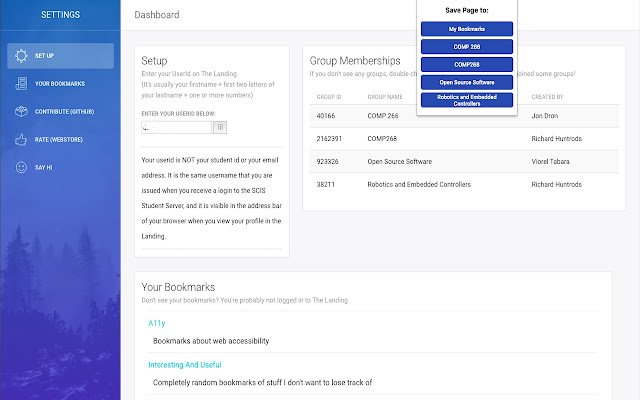 AU Landing Bookmarks  from Chrome web store to be run with OffiDocs Chromium online