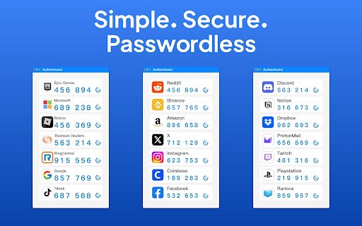 Authenticator  from Chrome web store to be run with OffiDocs Chromium online