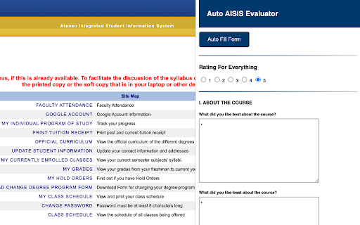 Auto Aisis Evaluator  from Chrome web store to be run with OffiDocs Chromium online
