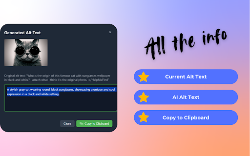 AutoAlt AI Alt Text Generator  from Chrome web store to be run with OffiDocs Chromium online
