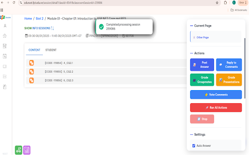 Auto Answer Edunext  from Chrome web store to be run with OffiDocs Chromium online