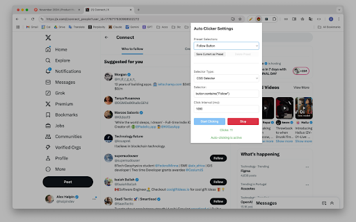 Autoclicker  from Chrome web store to be run with OffiDocs Chromium online