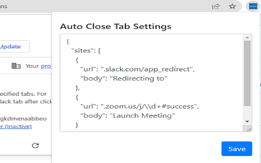 Auto Close Tabs  from Chrome web store to be run with OffiDocs Chromium online