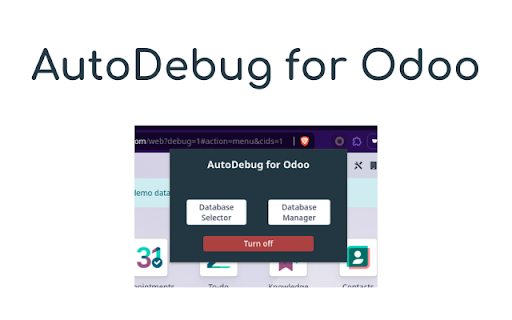 AutoDebug for Odoo from Chrome web store to be run with OffiDocs Chromium online AutoDebug for Odoo from Chrome web store to be run with OffiDocs Chromium online
