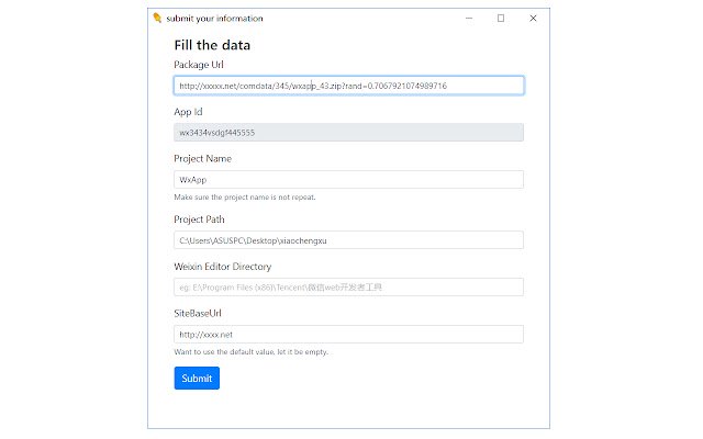 auto deploy wxapp  from Chrome web store to be run with OffiDocs Chromium online