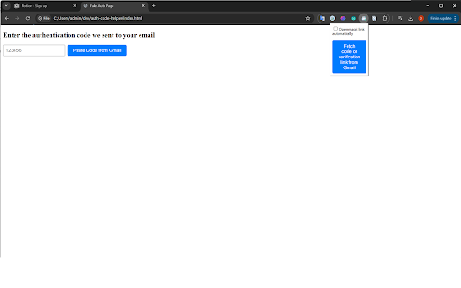 Auto Email Code Filler – 2FA  Login Link Helper  from Chrome web store to be run with OffiDocs Chromium online