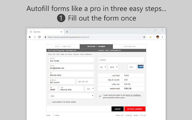 Auto Fill  from Chrome web store to be run with OffiDocs Chromium online