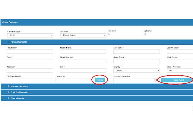 Autofill Customer  from Chrome web store to be run with OffiDocs Chromium online