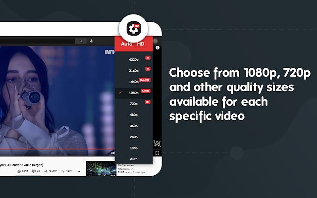 Auto HD 720p/1080p  from Chrome web store to be run with OffiDocs Chromium online