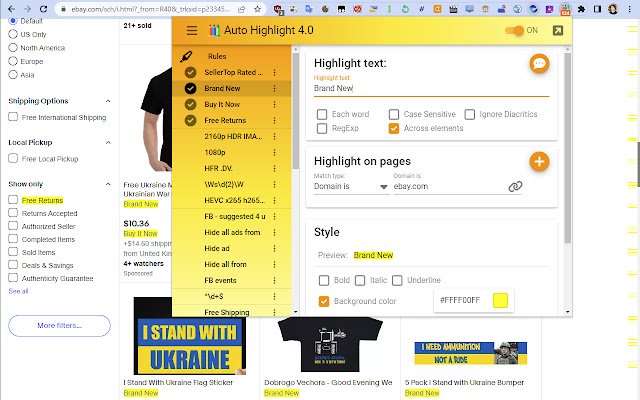 Auto Highlight mula sa Chrome web store na tatakbo sa OffiDocs Chromium online
