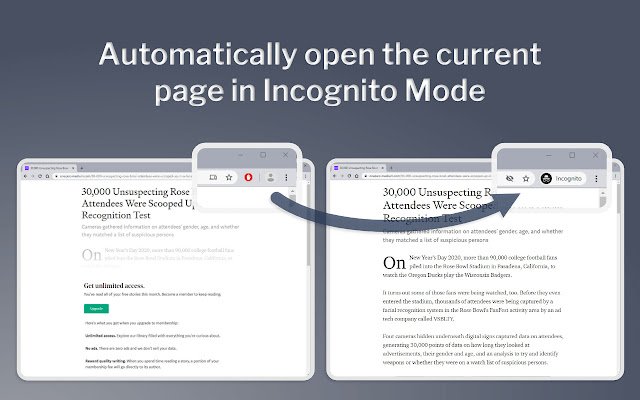 AutoIncognito จาก Chrome เว็บสโตร์ที่จะเรียกใช้ด้วย OffiDocs Chromium ทางออนไลน์