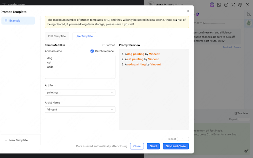 Autojourney Auto send Midjourney prompts and download images/videos  from Chrome web store to be run with OffiDocs Chromium online