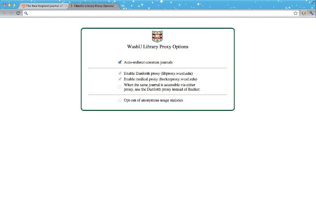 Auto Library Proxy Access for WashU  from Chrome web store to be run with OffiDocs Chromium online