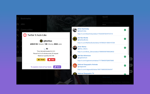 Auto Like for Twitter X  from Chrome web store to be run with OffiDocs Chromium online
