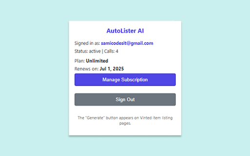 AutoLister AI  from Chrome web store to be run with OffiDocs Chromium online