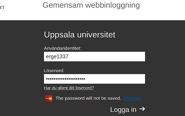 Chrome ウェブストアからのウプサラ大学への自動ログインは、OffiDocs Chromium オンラインで実行されます