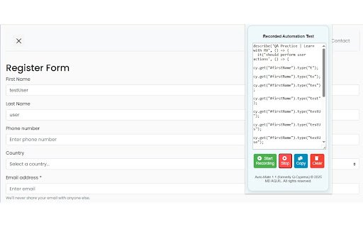 Auto Mate (formerly Q Cypress)  from Chrome web store to be run with OffiDocs Chromium online