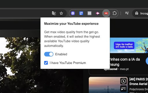 AutoMax YouTube Quality  from Chrome web store to be run with OffiDocs Chromium online
