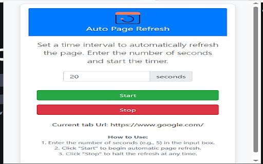 Auto Page Refresh  from Chrome web store to be run with OffiDocs Chromium online