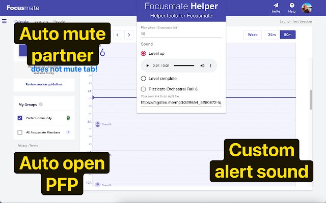 Autopilot for Focusmate  from Chrome web store to be run with OffiDocs Chromium online