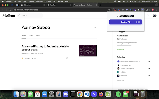 AutoRedact  from Chrome web store to be run with OffiDocs Chromium online