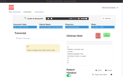 AutoScribe  from Chrome web store to be run with OffiDocs Chromium online