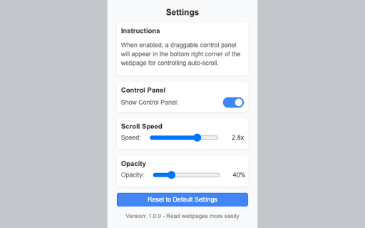 Auto Scroller  from Chrome web store to be run with OffiDocs Chromium online