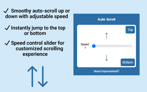 Auto Scroll to Bottom/Top from Chrome web store to be run with OffiDocs Chromium online Auto Scroll to Bottom/Top from Chrome web store to be run with OffiDocs Chromium online
