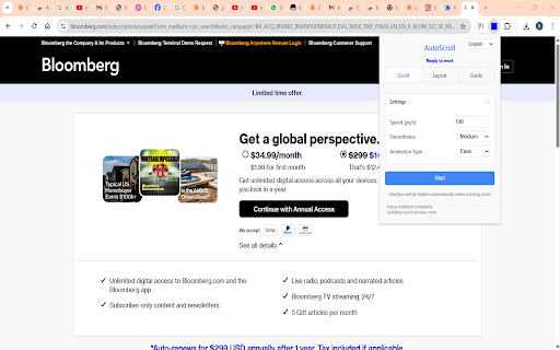 AutoScroll with Layout Manager  from Chrome web store to be run with OffiDocs Chromium online