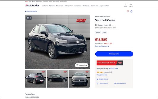 Auto Trader Date Listed  from Chrome web store to be run with OffiDocs Chromium online