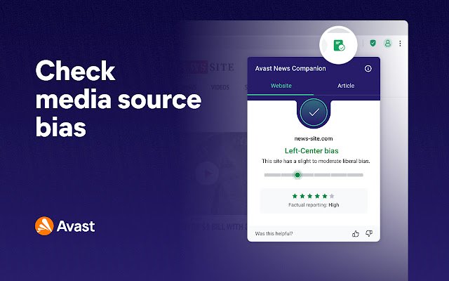 Avast News Companion (beta) ze sklepu internetowego Chrome do uruchamiania z OffiDocs Chromium online