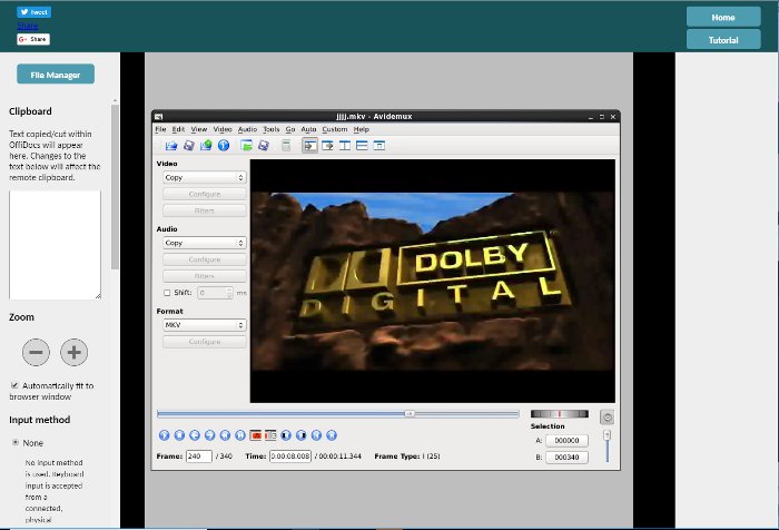 Avidemux Videoeditor und Videokonverter online