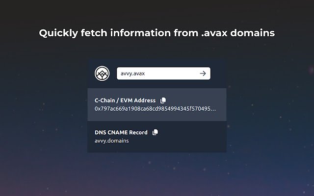 Avvy Domains  from Chrome web store to be run with OffiDocs Chromium online