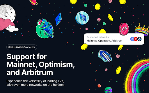 A wallet connector by Status  from Chrome web store to be run with OffiDocs Chromium online