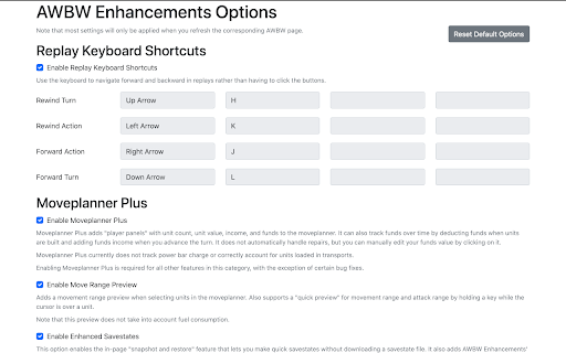 AWBW Enhancements  from Chrome web store to be run with OffiDocs Chromium online